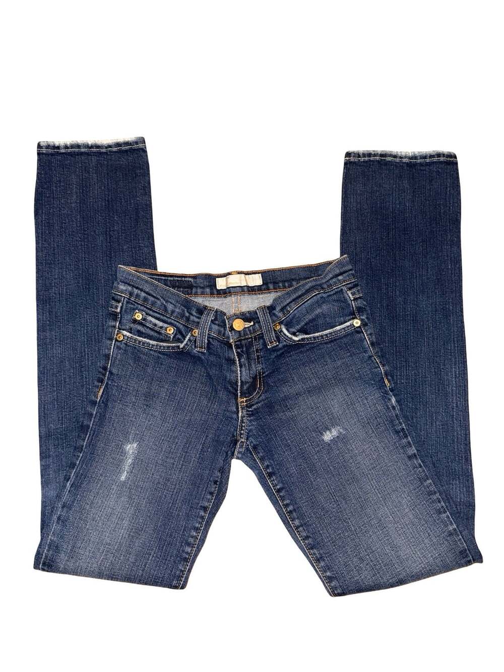 Flying Monkey Jeans Size 1 Blue Denim Low Rise Bootcut Distressed